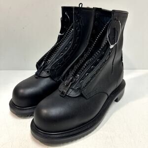 NWOT Red Wing 4473 8" Firefighter Boot Steel Toe Super Sole Zipper Black USA 7 D